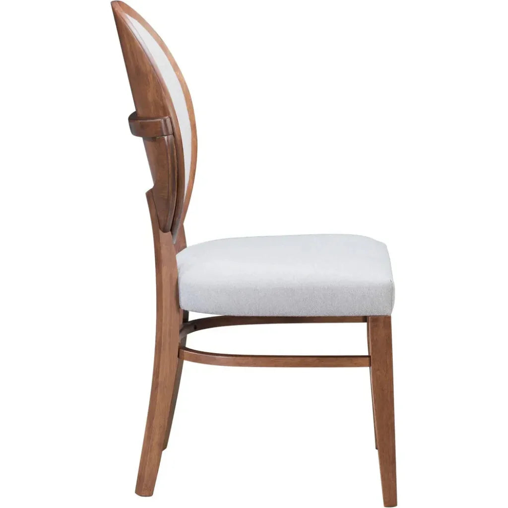 Regents Dining Chair 2PC Walnut & Gray - LOOMLAN - Zuo Modern - Dining Chairs