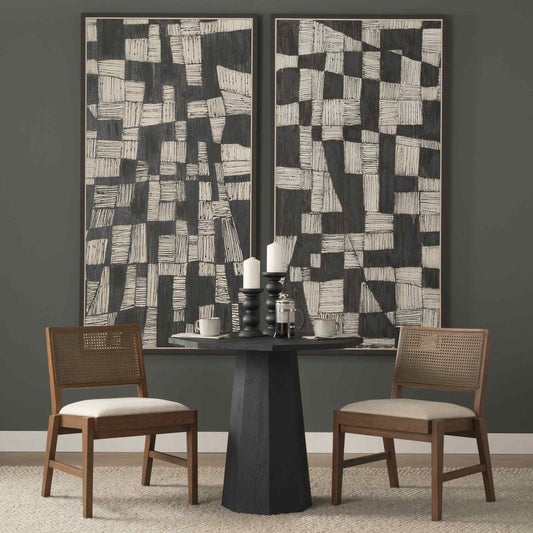 Reid Cream Fabric Armless Dining Chair 2PC