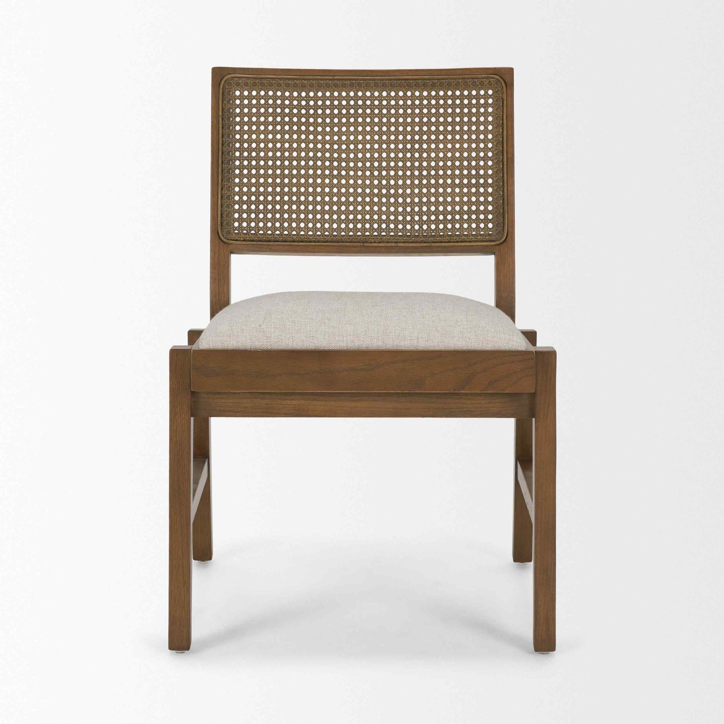 Reid Cream Fabric Armless Dining Chair 2PC