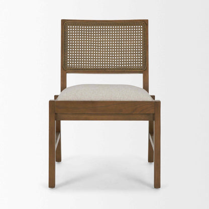 Reid Cream Fabric Armless Dining Chair 2PC