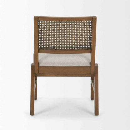 Reid Cream Fabric Armless Dining Chair 2PC