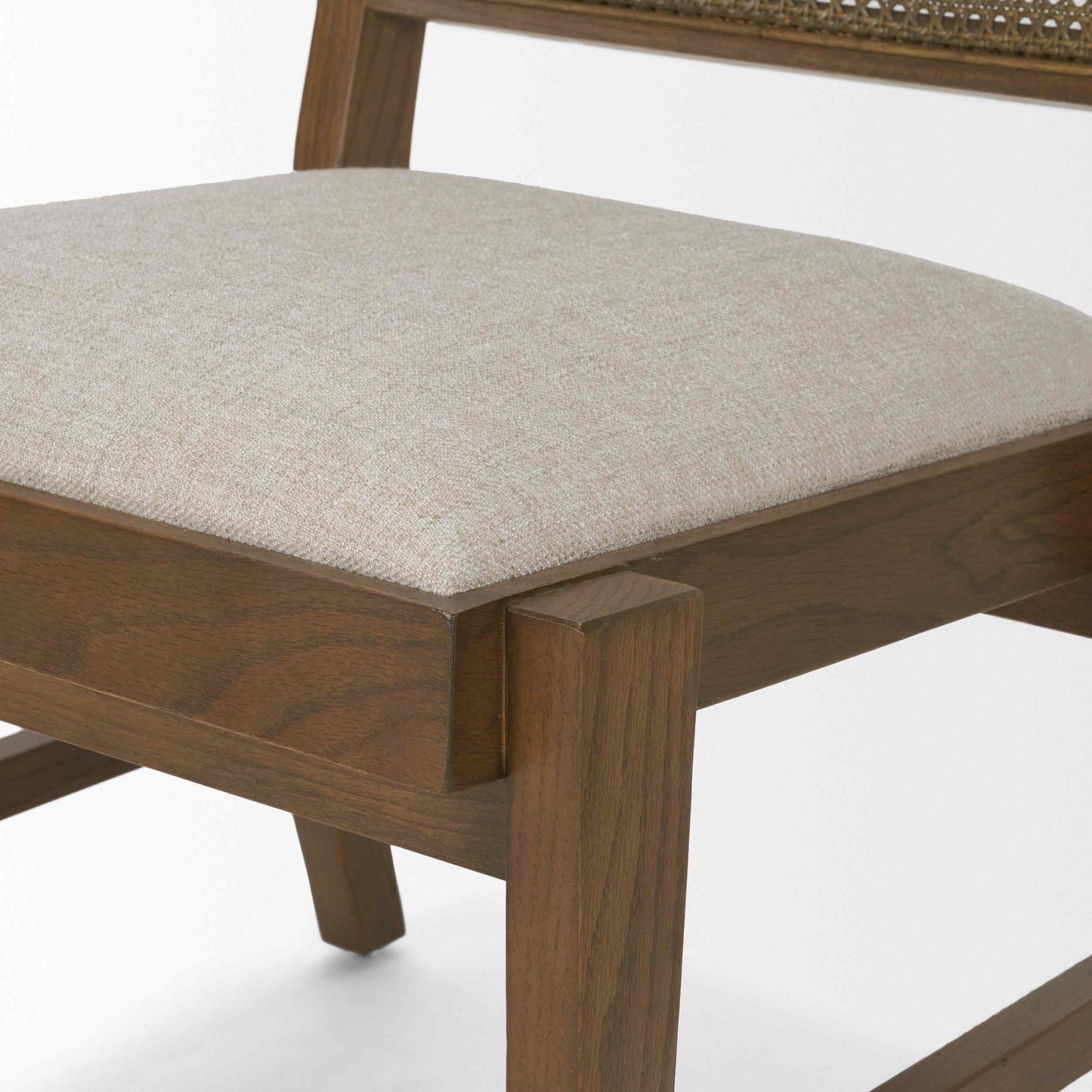 Reid Cream Fabric Armless Dining Chair 2PC