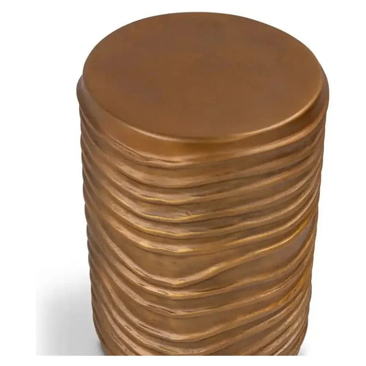 Reid Reclaimed Aluminum Made Accent Stool - LOOMLAN - Urbia - Poufs and Stools