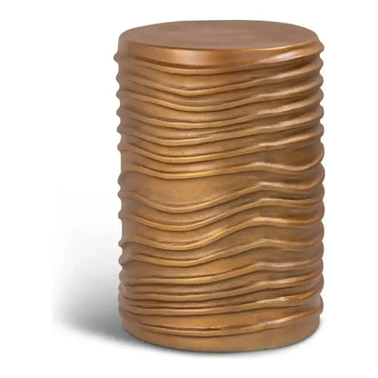 Reid Reclaimed Aluminum Made Accent Stool - LOOMLAN - Urbia - Poufs and Stools