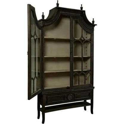 Reims Cathedral Black Arched Cabinet - LOOMLAN - Furniture Classics - Buffets & Curios