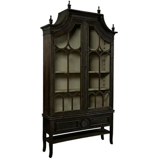 Reims Cathedral Black Arched Cabinet - LOOMLAN - Furniture Classics - Buffets & Curios