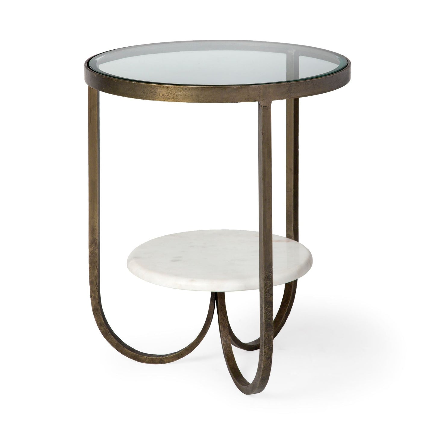Reinhardt Glass Top Round Side Table