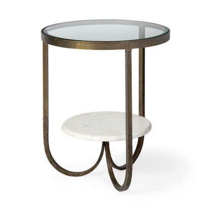 Reinhardt Glass Top Round Side Table