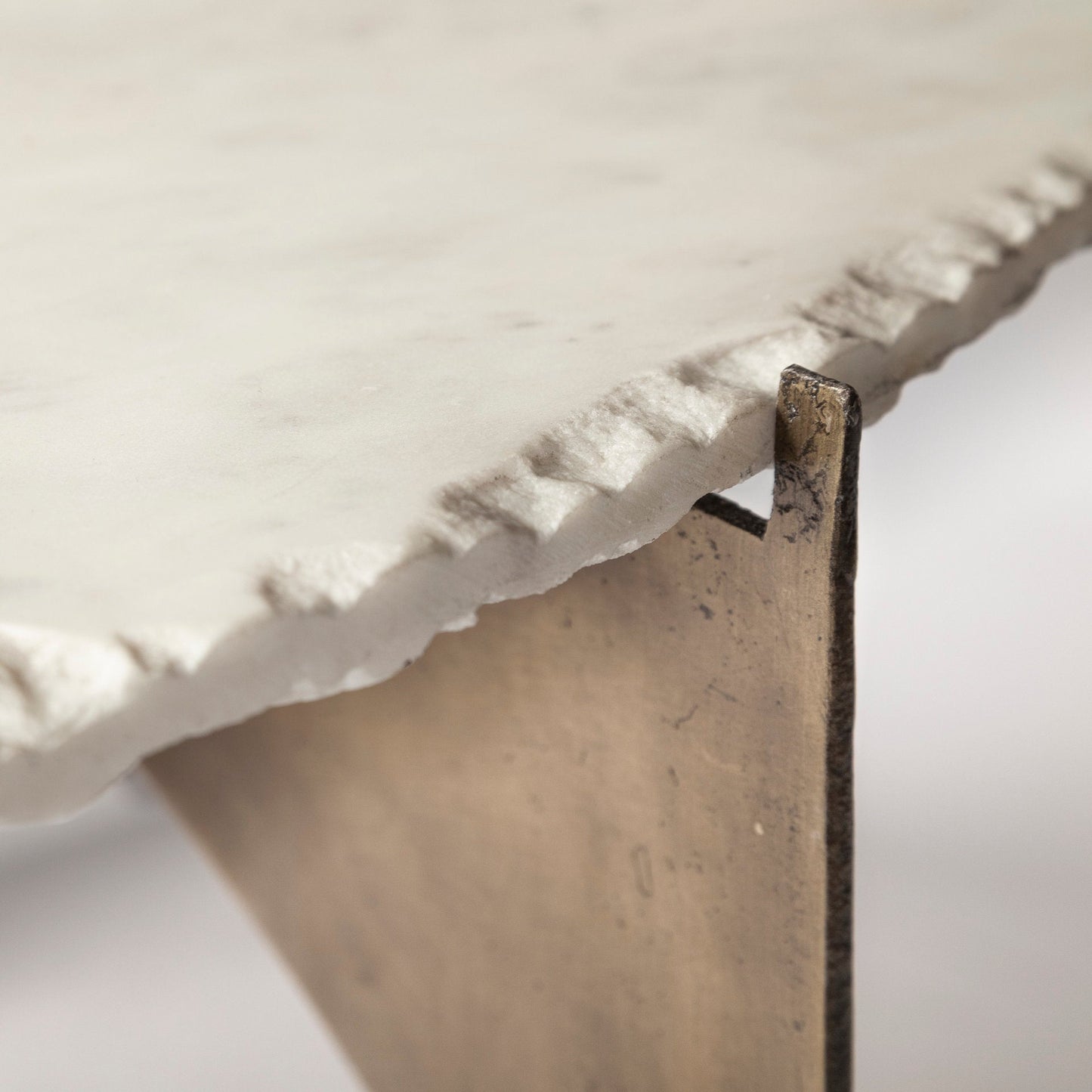 Reinhold White Marble Top Round Coffee Table