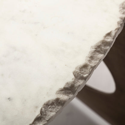 Reinhold White Marble Top Round Coffee Table