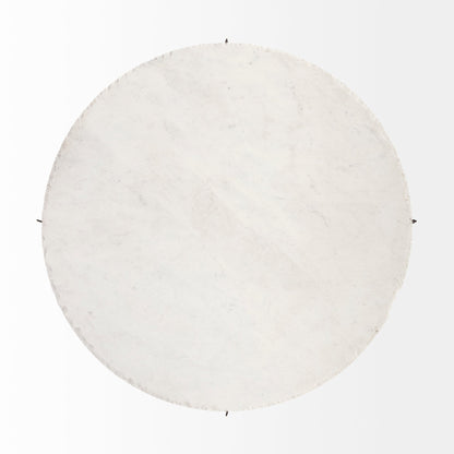 Reinhold White Marble Top Round Coffee Table