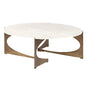 Reinhold White Marble Top Round Coffee Table