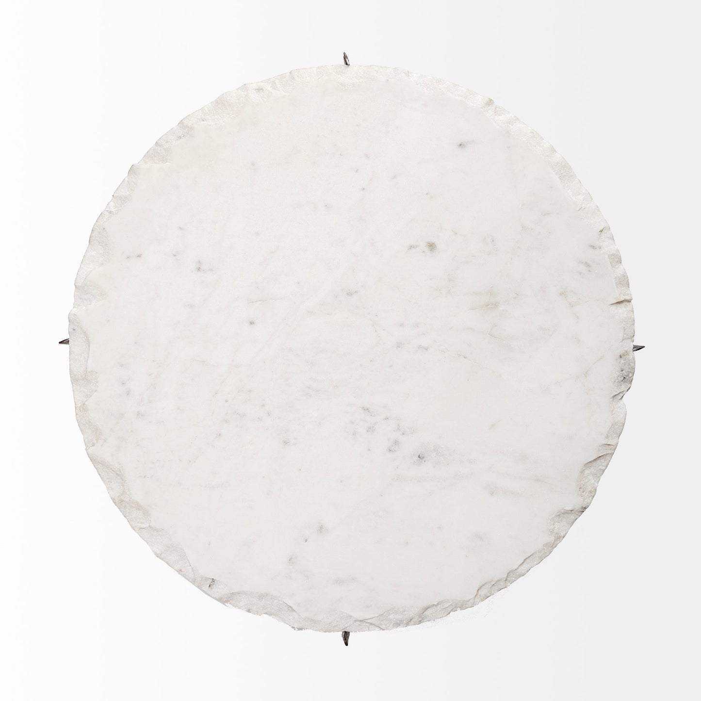 Reinhold White Marble Top Round Side Table
