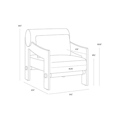 Reizo Performance Fabric Lounge Chair-Lounge Chairs-SUNPAN-LOOMLAN