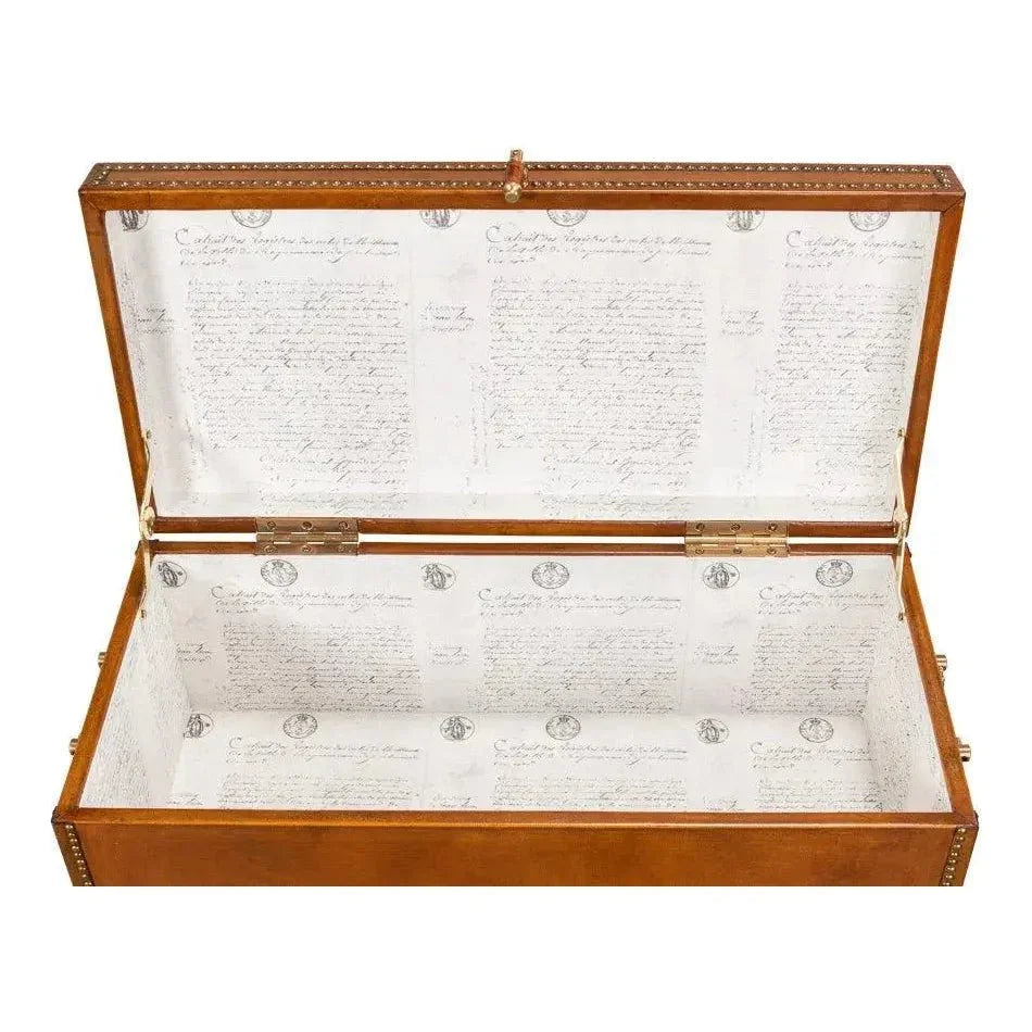 Remington Leather Box On Stand - LOOMLAN - Sarreid - Side Tables