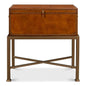 Remington Leather Box On Stand - LOOMLAN - Sarreid - Side Tables