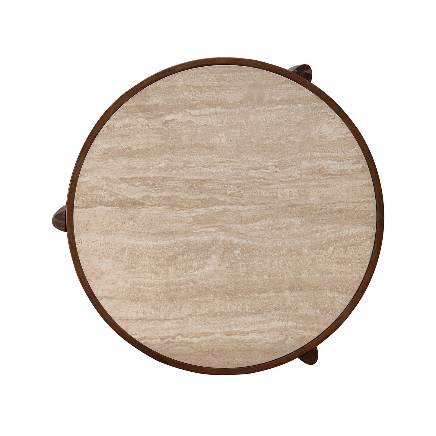 Remix Travertine Top Round Coffee Table
