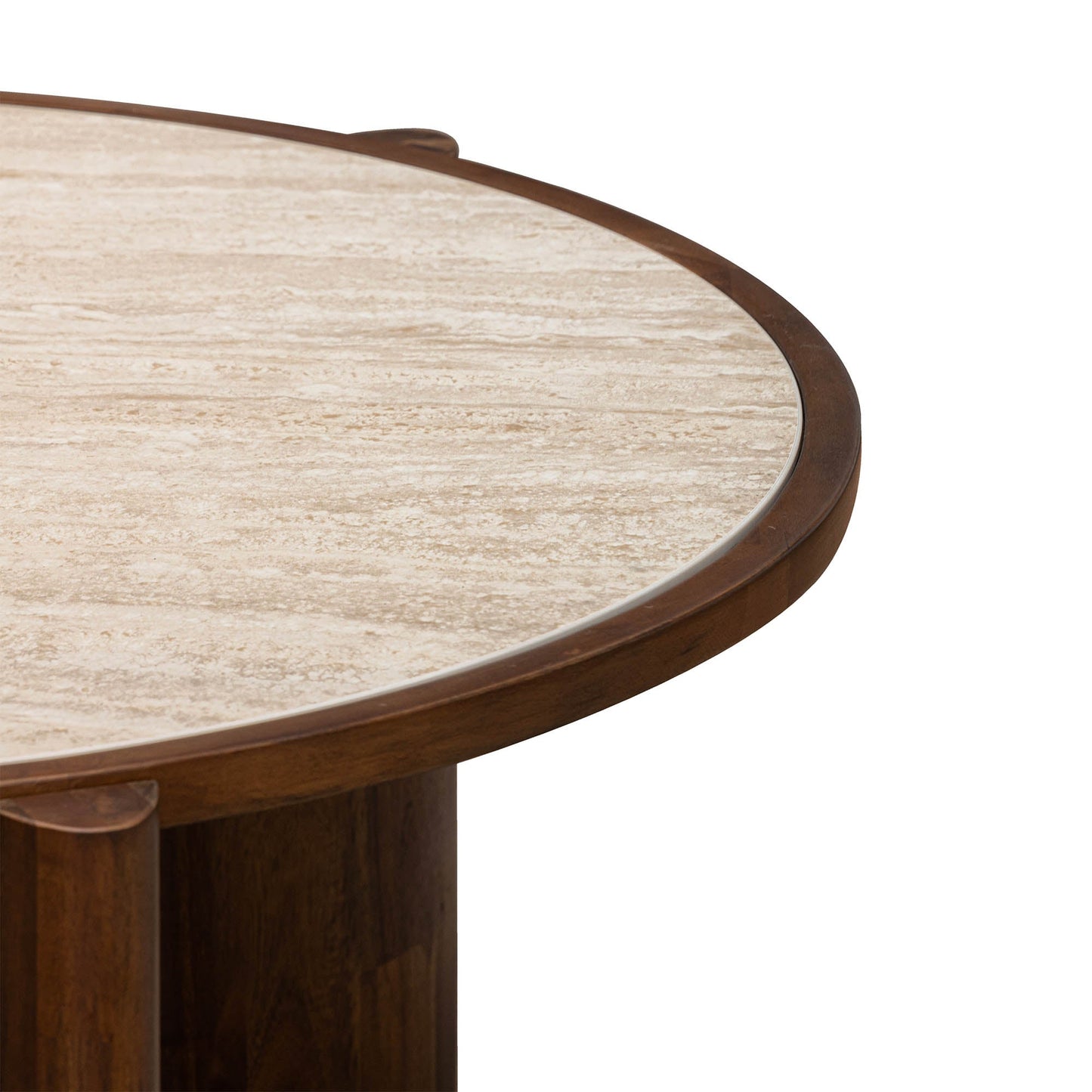 Remix Travertine Top Round Coffee Table