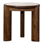 Remix Travertine Top Round Side Table
