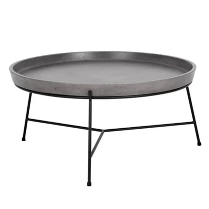 Remy Iron Framed Concrete Round Coffee Table - LOOMLAN - SUNPAN - Coffee Tables