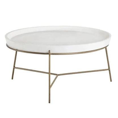 Remy Iron Framed Concrete Round Coffee Table - LOOMLAN - SUNPAN - Coffee Tables