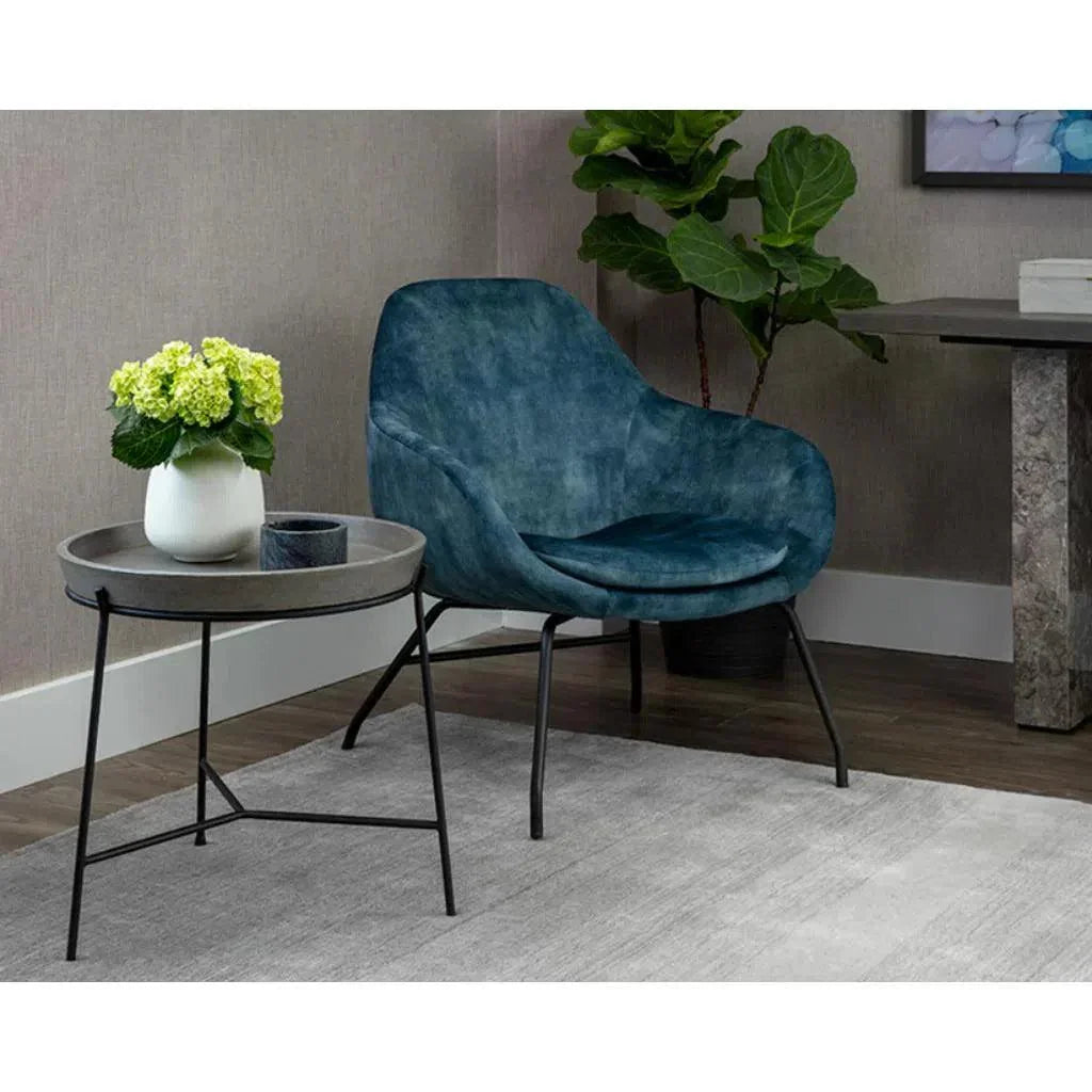 Remy Iron Framed Concrete Round End Table - LOOMLAN - SUNPAN - Side Tables