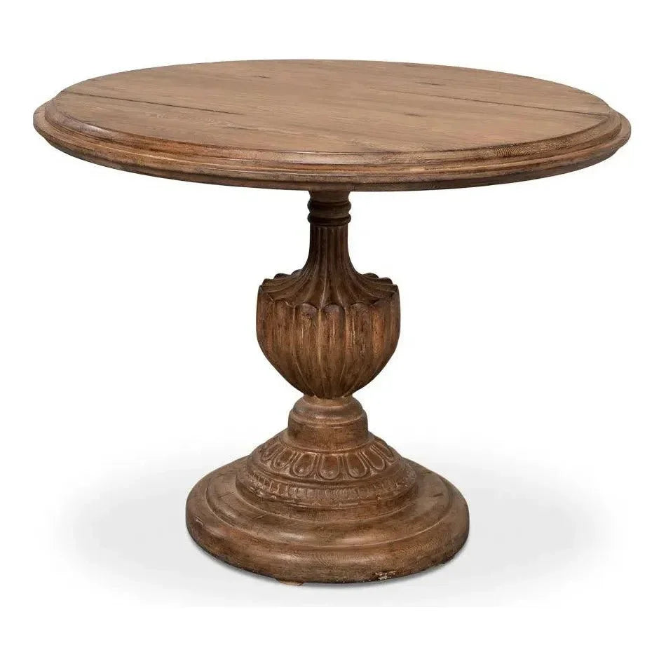 Renaissance Pedestal Round Dining Table Seats 4-Dining Tables-Sarreid-LOOMLAN