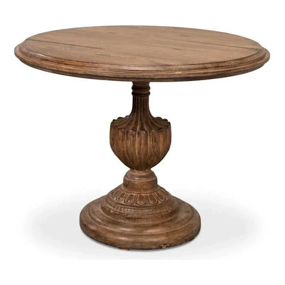 Renaissance Pedestal Round Dining Table Seats 4-Dining Tables-Sarreid-LOOMLAN