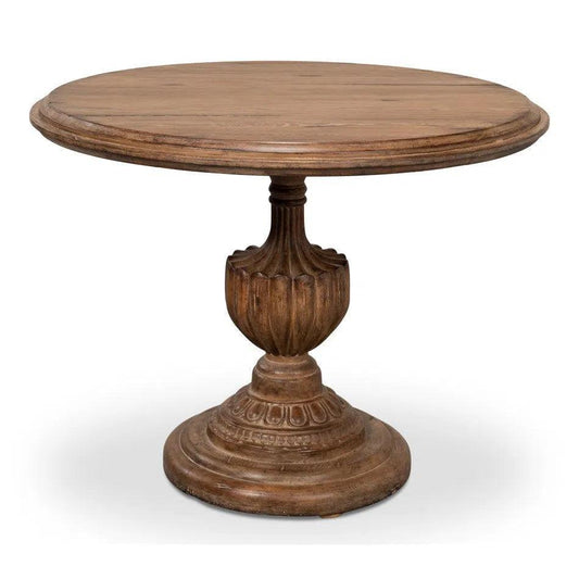 Renaissance Pedestal Round Dining Table Seats 4-Dining Tables-Sarreid-LOOMLAN