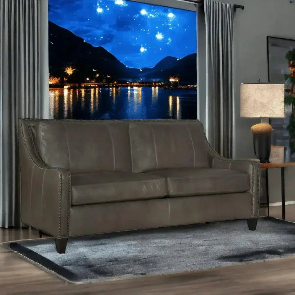 Renato Leather Sofa Two Cushion Bench Built USA - LOOMLAN - Uptown Sebastian - Sofas & Loveseats