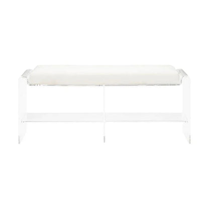 Renee Acrylic Made Long Bedroom Bench - LOOMLAN - Chelsea House - Bedroom Benches