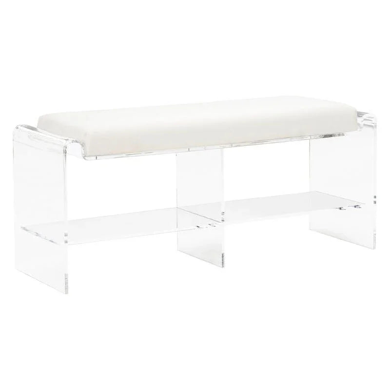 Renee Acrylic Made Long Bedroom Bench - LOOMLAN - Chelsea House - Bedroom Benches
