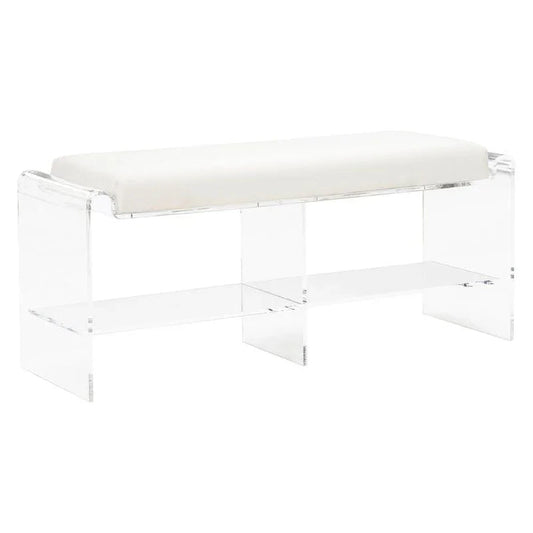 Renee Acrylic Made Long Bedroom Bench - LOOMLAN - Chelsea House - Bedroom Benches