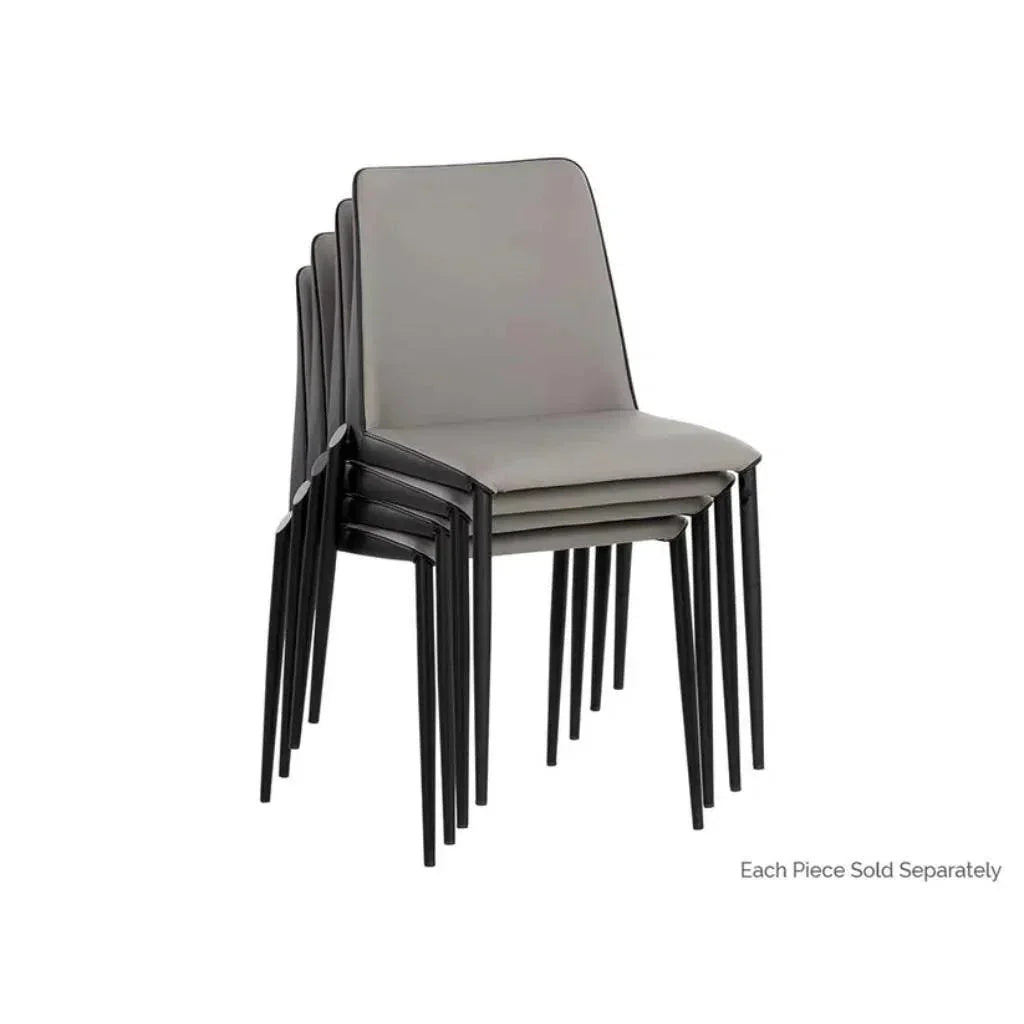 Renee Leather Stackable Dining Chair 2PC - LOOMLAN - SUNPAN - Dining Chairs
