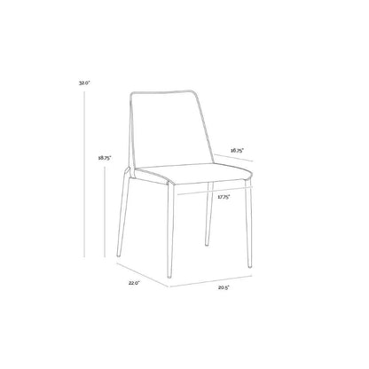 Renee Leather Stackable Dining Chair 2PC - LOOMLAN - SUNPAN - Dining Chairs