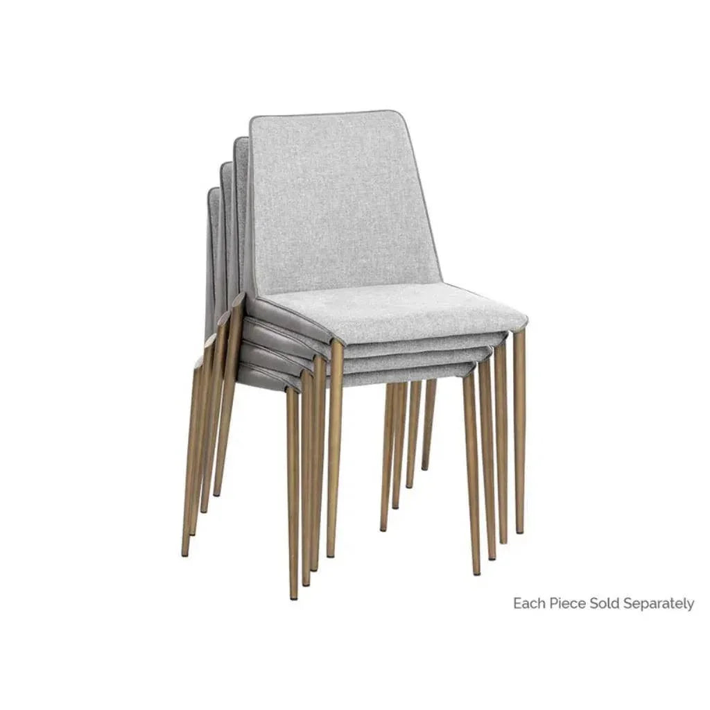 Renee Leather Stackable Dining Chair 2PC - LOOMLAN - SUNPAN - Dining Chairs