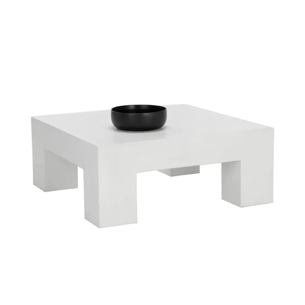Renley Concrete Outdoor Square Coffee Table-Outdoor Coffee Tables-SUNPAN-LOOMLAN