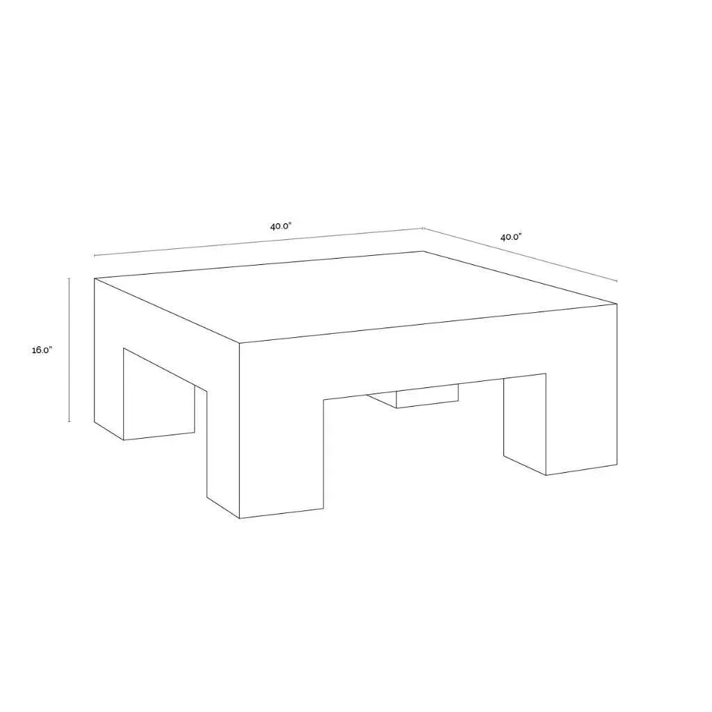 Renley Concrete Outdoor Square Coffee Table-Outdoor Coffee Tables-SUNPAN-LOOMLAN