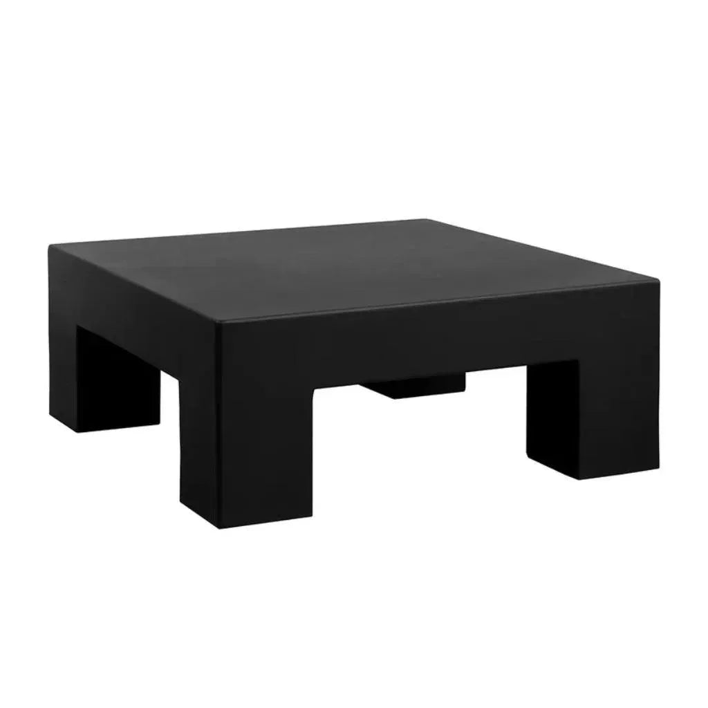 Renley Concrete Outdoor Square Coffee Table-Outdoor Coffee Tables-SUNPAN-Black-LOOMLAN