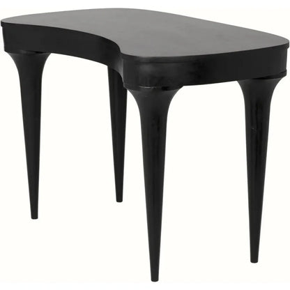 Rennie Desk Black Small Curved Desk-Home Office Desks-Noir-LOOMLAN