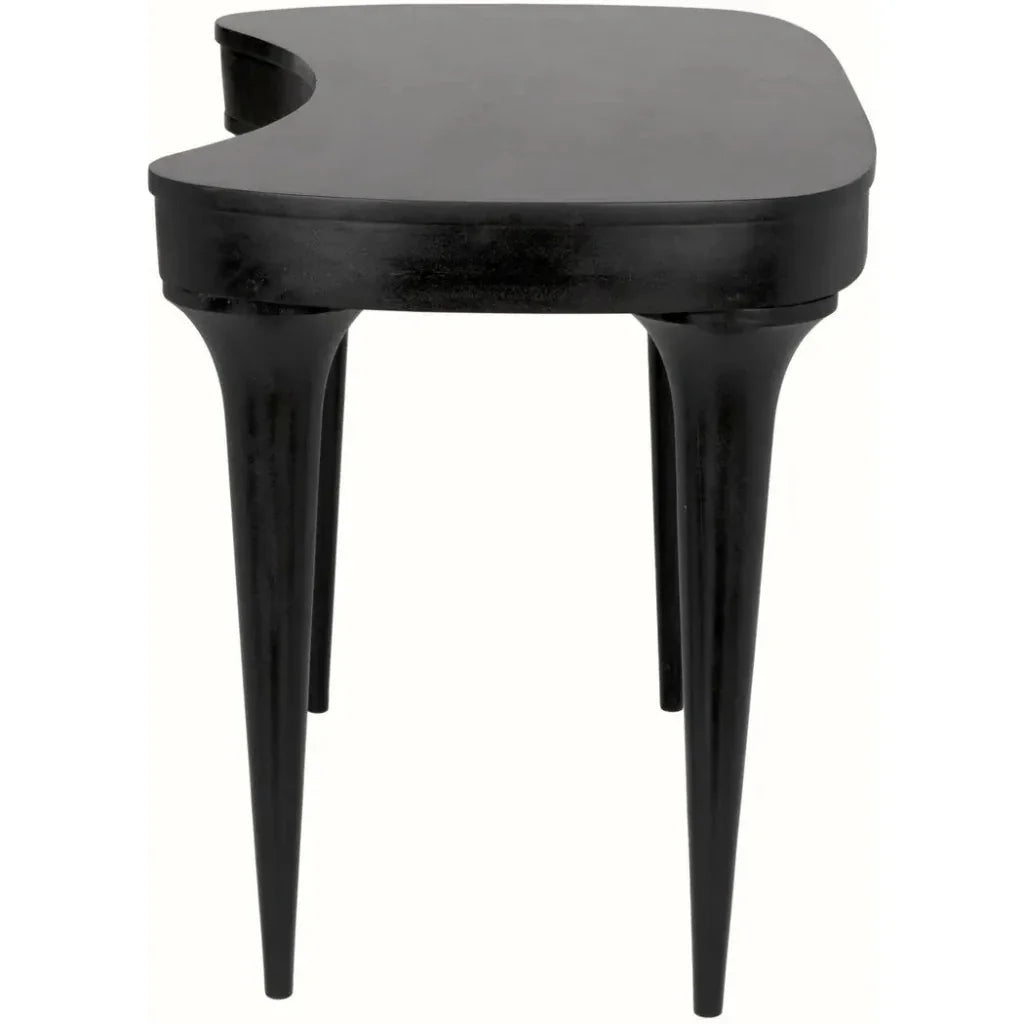 Rennie Desk Black Small Curved Desk-Home Office Desks-Noir-LOOMLAN