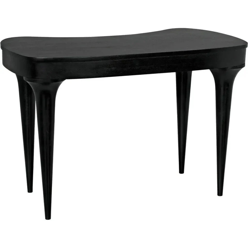 Rennie Desk Black Small Curved Desk-Home Office Desks-Noir-LOOMLAN