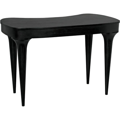 Rennie Desk Black Small Curved Desk-Home Office Desks-Noir-LOOMLAN