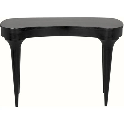 Rennie Desk Black Small Curved Desk-Home Office Desks-Noir-LOOMLAN