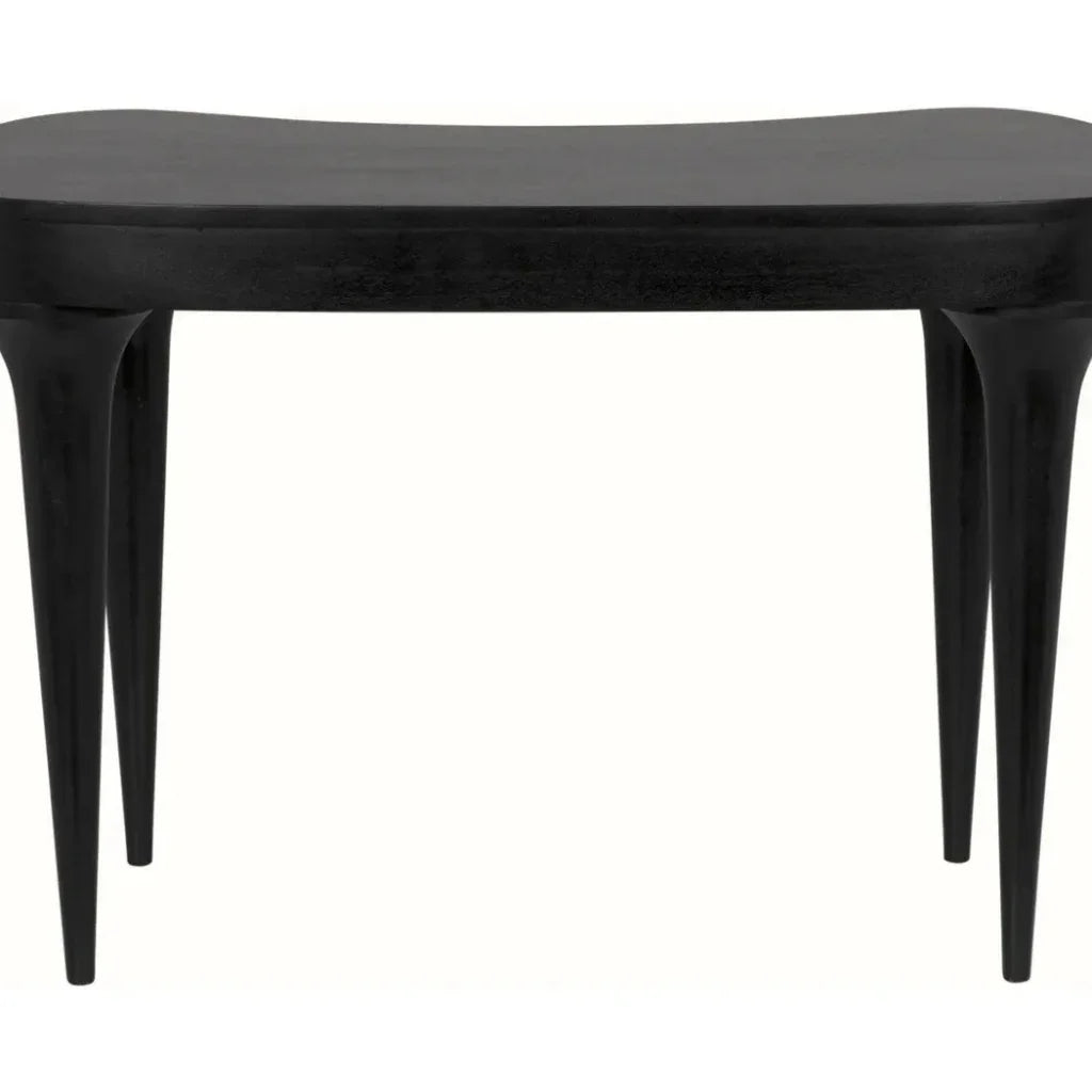 Rennie Desk Black Small Curved Desk-Home Office Desks-Noir-LOOMLAN