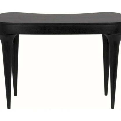 Rennie Desk Black Small Curved Desk-Home Office Desks-Noir-LOOMLAN