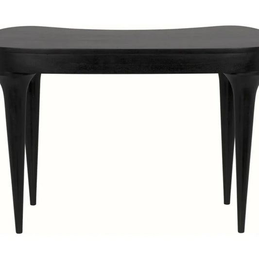 Rennie Desk Black Small Curved Desk-Home Office Desks-Noir-LOOMLAN