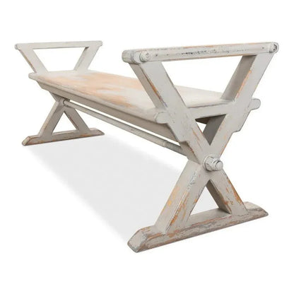 Replica Antique X Bench For Entryway or Kitchen - LOOMLAN - Sarreid - Dining Benches