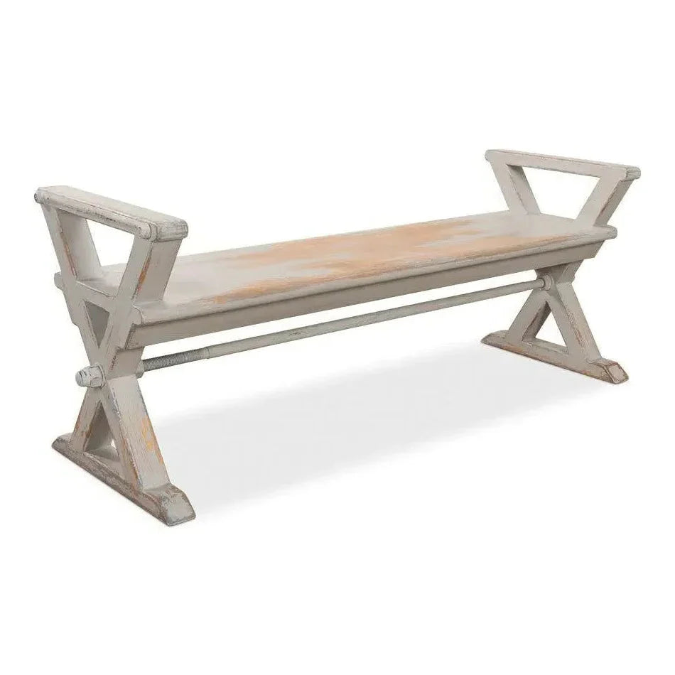 Replica Antique X Bench For Entryway or Kitchen - LOOMLAN - Sarreid - Dining Benches