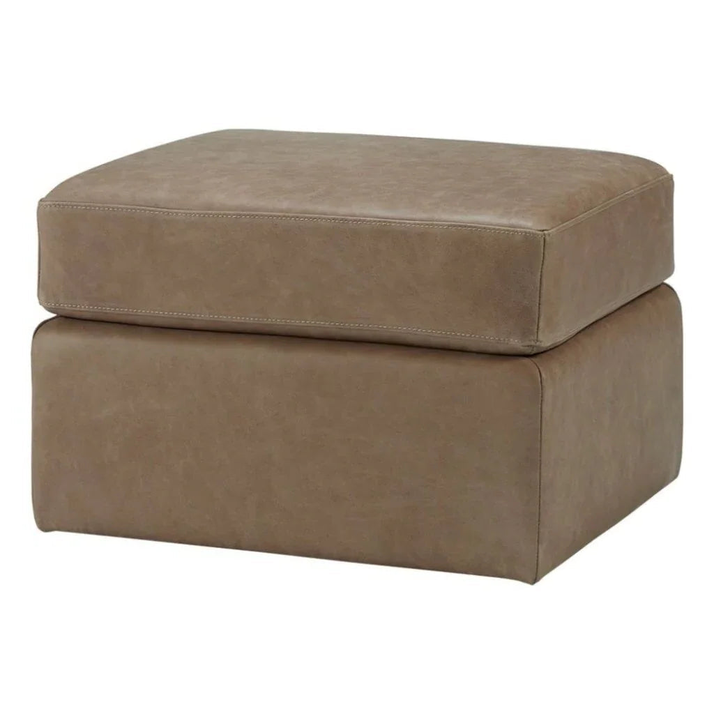 Repose Luxurious Leather Ottoman - LOOMLAN - Olivia + Quinn - Ottomans